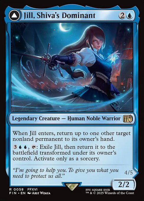 Jill, Shiva's Dominant // Shiva, Warden of Ice - Final Fantasy FIN - NM - 0058 R (Foil)