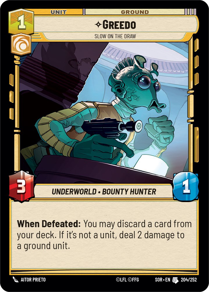 Greedo - U 204/252 - Spark of Rebellion SOR - Star Wars Unlimited