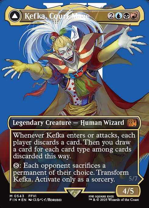 Kefka, Court Mage // Kefka, Ruler of Ruin - Final Fantasy FIN - NM - 0543 M (Borderless Surge Foil)