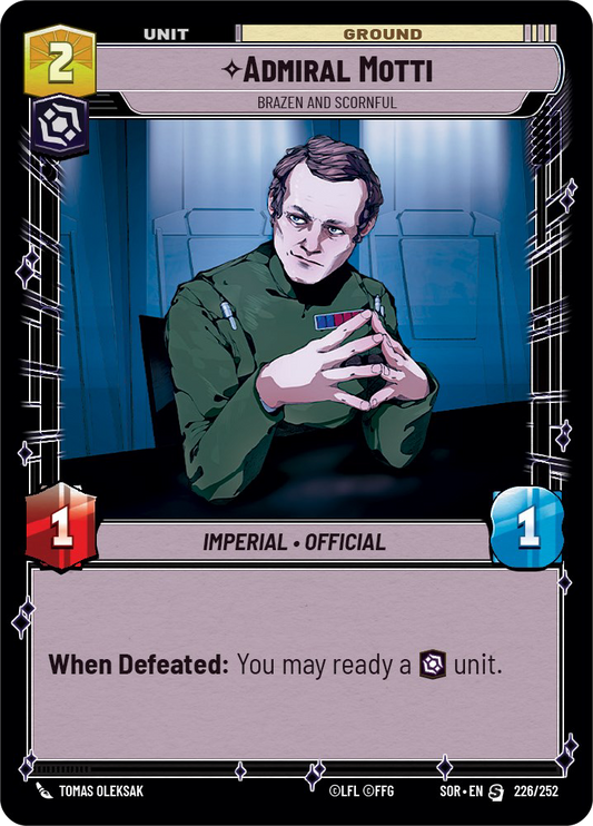 Admiral Motti - S 226/252 - Spark of Rebellion SOR - Star Wars Unlimited