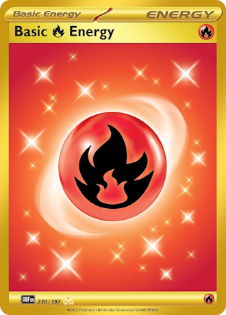 Basic Fire Energy - 230/197 HR - Scarlet & Violet Obsidian Flames - Pokemon TCG (Holo)