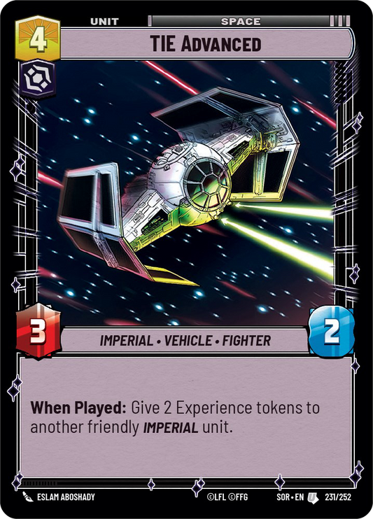 TIE Advanced - U 231/252 - Spark of Rebellion SOR - Star Wars Unlimited (Foil)