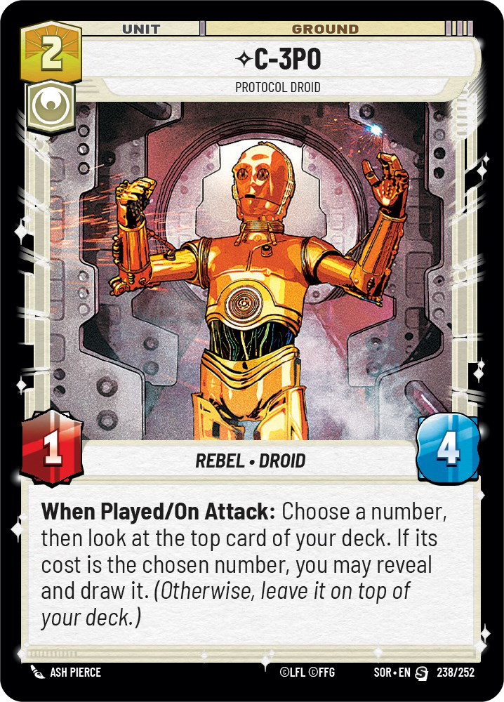 C-3PO - S 238/252 - Spark of Rebellion SOR - Star Wars Unlimited