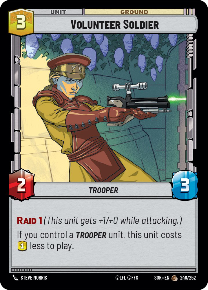 Volunteer Soldier - C 248/252 - Spark of Rebellion SOR - Star Wars Unlimited (Foil)