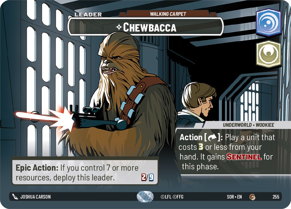 Chewbacca - C 255/252 - Spark of Rebellion SOR - Star Wars Unlimited (Showcase Foil)