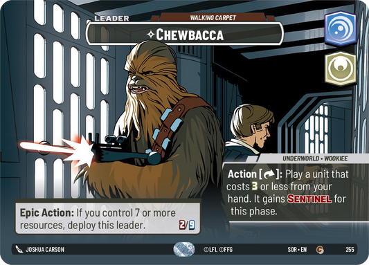 Chewbacca - C 255/252 - Spark of Rebellion SOR - Star Wars Unlimited (Showcase Foil)