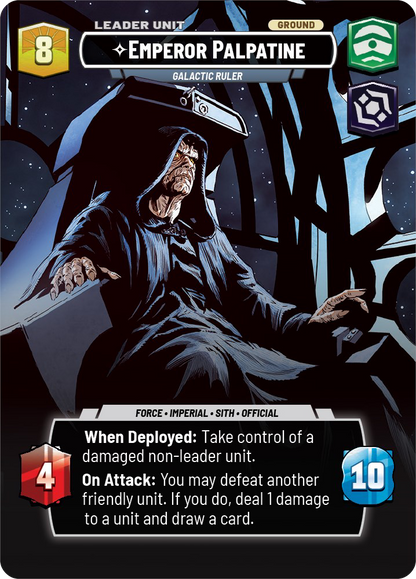 Emperor Palpatine - R 257/252 - Spark of Rebellion SOR - Star Wars Unlimited (Showcase Foil)