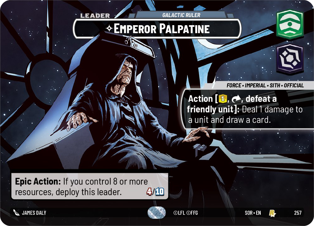 Emperor Palpatine - R 257/252 - Spark of Rebellion SOR - Star Wars Unlimited (Showcase Foil)