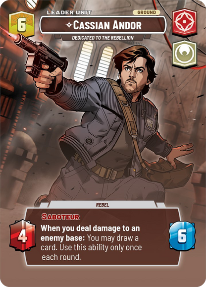 Cassian Andor - R 263/252 - Spark of Rebellion SOR - Star Wars Unlimited (Showcase Foil)