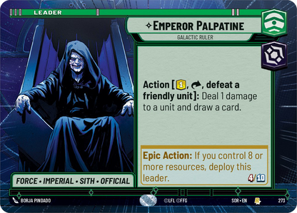 Emperor Palpatine - R 273/252 - Spark of Rebellion SOR - Star Wars Unlimited (Hyperspace)