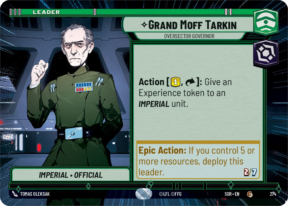 Grand Moff Tarkin - C 274/252 - Spark of Rebellion SOR - Star Wars Unlimited (Hyperspace)