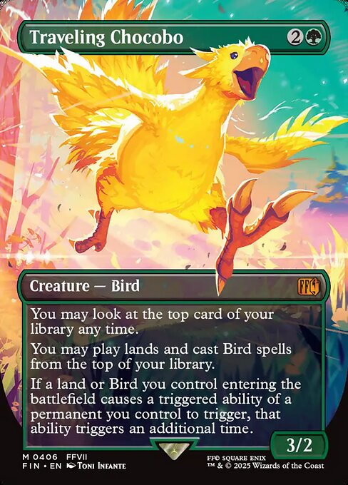 Traveling Chocobo - Final Fantasy FIN - NM - 0406 M (Borderless Foil)