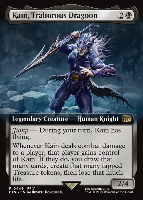 Kain, Traitorous Dragoon - Final Fantasy FIN - NM - 0449 R (Extended Foil)