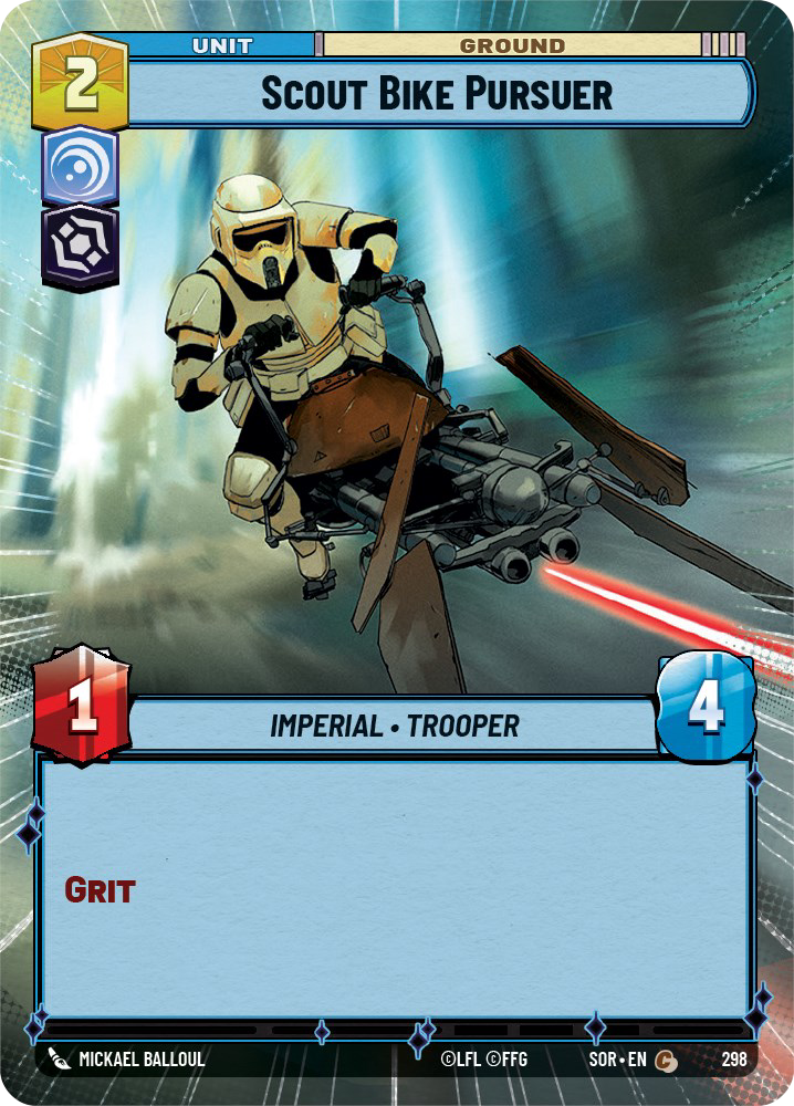 Scout Bike Pursuer - C 298/252 - Spark of Rebellion SOR - Star Wars Unlimited (Hyperspace Foil)