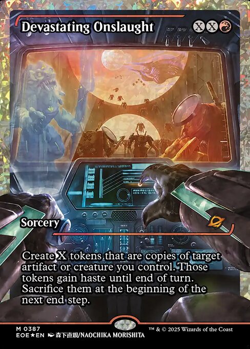 Devastating Onslaught - Edge of Eternities EOE - NM - 0387 M (Showcase Foil)