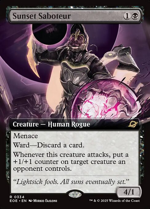 Sunset Saboteur - Edge of Eternities EOE - NM - 0334 R (Extended Foil)
