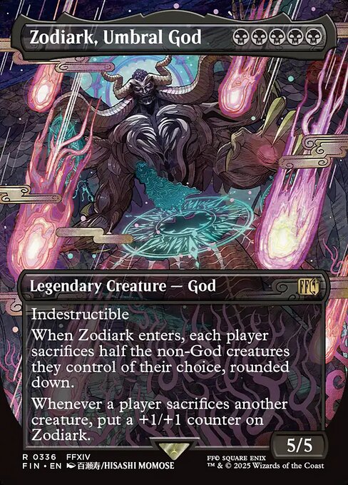 Zodiark, Umbral God - Final Fantasy FIN - NM - 0336 R (Borderless Foil)