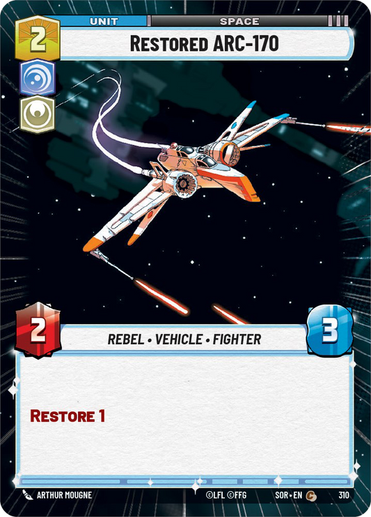 Restored ARC-170 - C 310/252 - Spark of Rebellion SOR - Star Wars Unlimited (Hyperspace Foil)