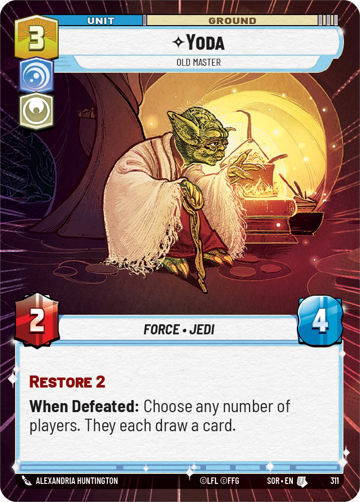 Yoda - U 311/252 - Spark of Rebellion SOR - Star Wars Unlimited (Hyperspace Foil)