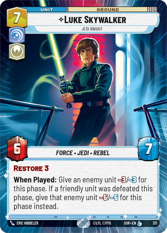 Luke Skywalker - L 317/252 - Spark of Rebellion SOR - Star Wars Unlimited (Hyperspace)