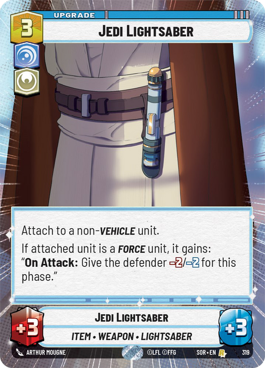 Jedi Lightsaber - R 319/252 - Spark of Rebellion SOR - Star Wars Unlimited (Hyperspace Foil)