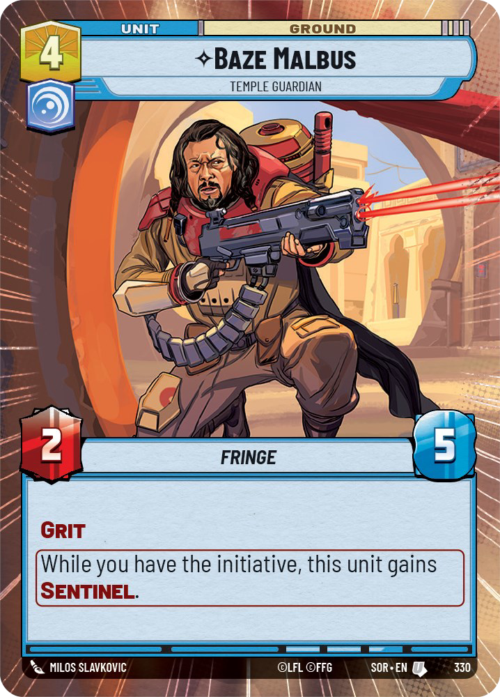 Baze Malbus - U 330/252 - Spark of Rebellion SOR - Star Wars Unlimited (Hyperspace)