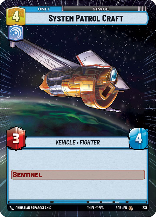 System Patrol Craft - C 331/252 - Spark of Rebellion SOR - Star Wars Unlimited (Hyperspace Foil)