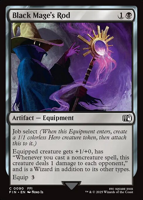 Black Mage's Rod - Final Fantasy FIN - NM - 0090 C (Foil)