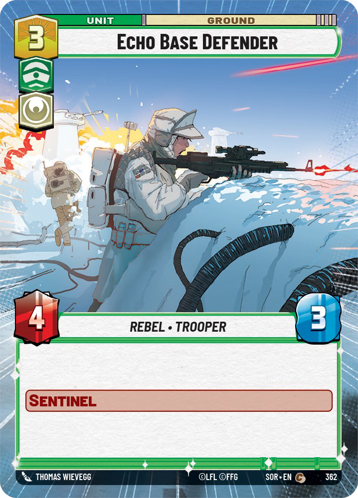 Echo Base Defender - C 362/252 - Spark of Rebellion SOR - Star Wars Unlimited (Hyperspace Foil)