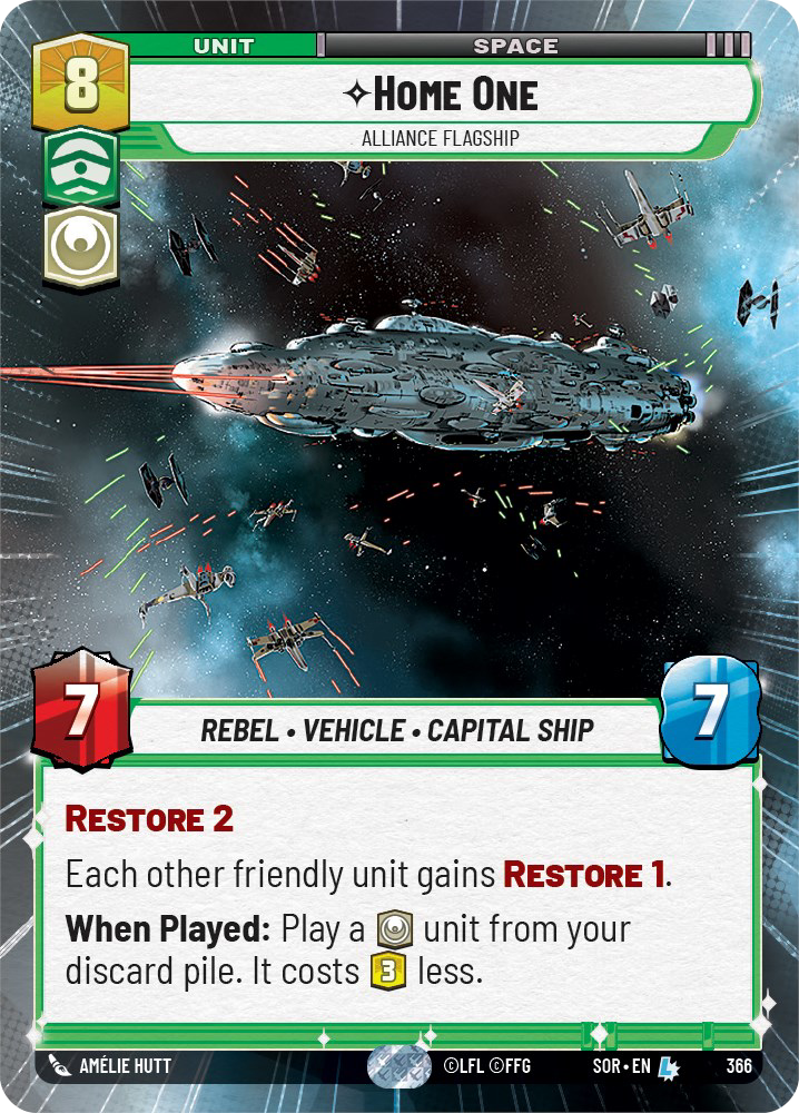 Home One - L 366/252 - Spark of Rebellion SOR - Star Wars Unlimited (Hyperspace)