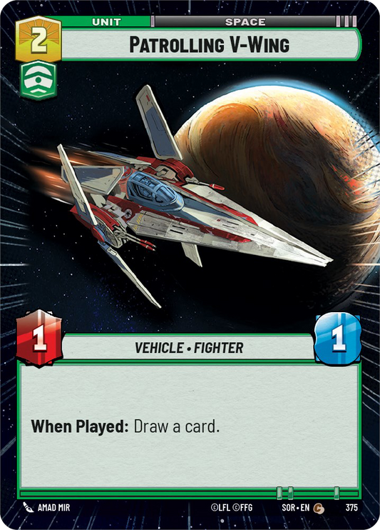 Patrolling V-Wing - C 375/252 - Spark of Rebellion SOR - Star Wars Unlimited (Hyperspace Foil)