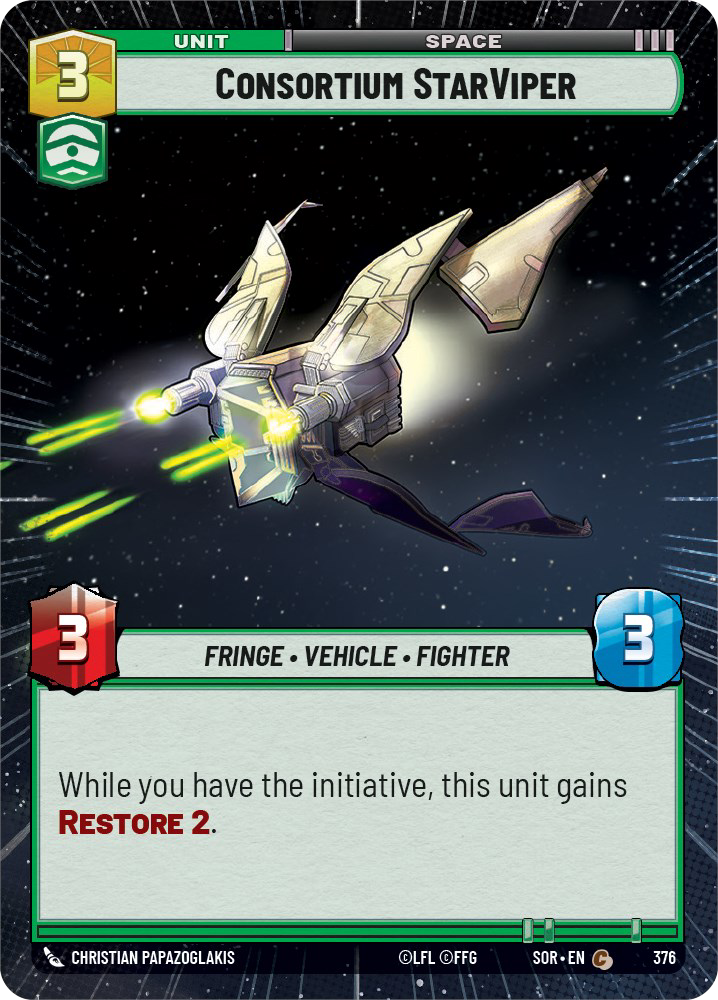 Consortium StarViper - C 376/252 - Spark of Rebellion SOR - Star Wars Unlimited (Hyperspace)