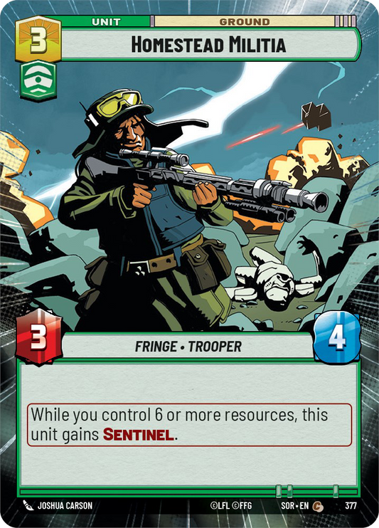 Homestead Militia - C 377/252 - Spark of Rebellion SOR - Star Wars Unlimited (Hyperspace Foil)