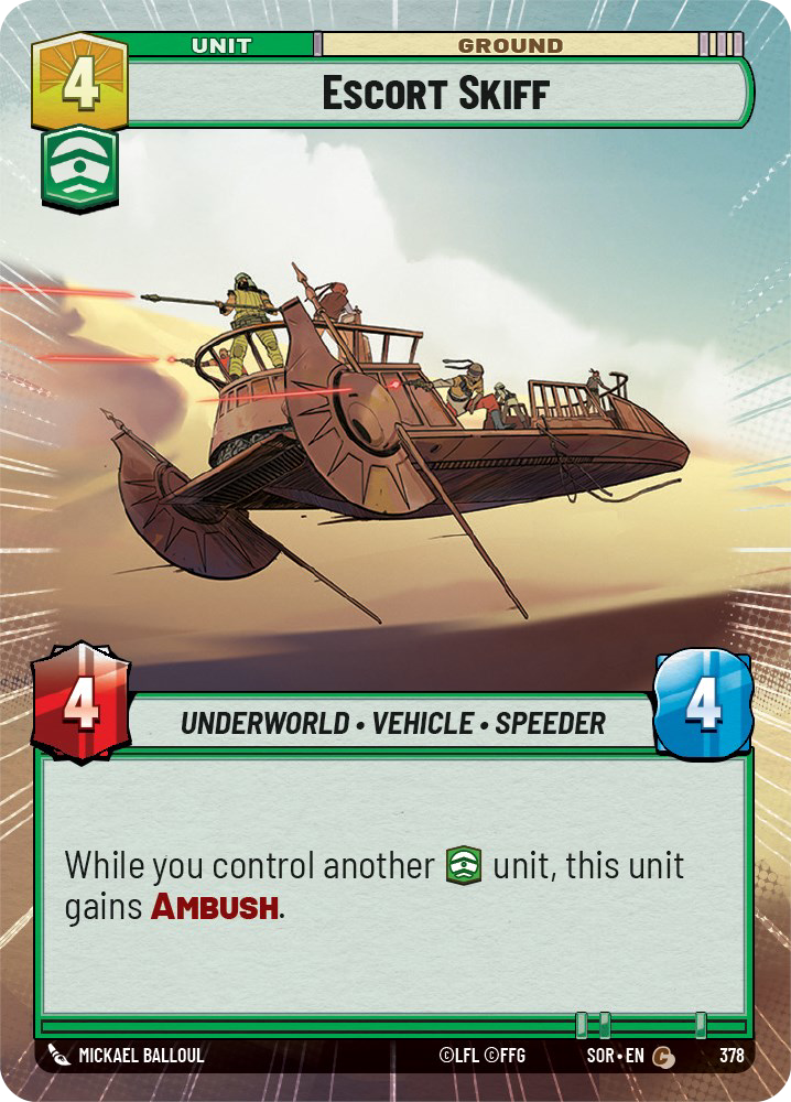 Escort Skiff - C 378/252 - Spark of Rebellion SOR - Star Wars Unlimited (Hyperspace Foil)