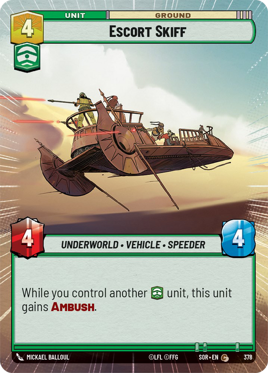 Escort Skiff - C 378/252 - Spark of Rebellion SOR - Star Wars Unlimited (Hyperspace Foil)