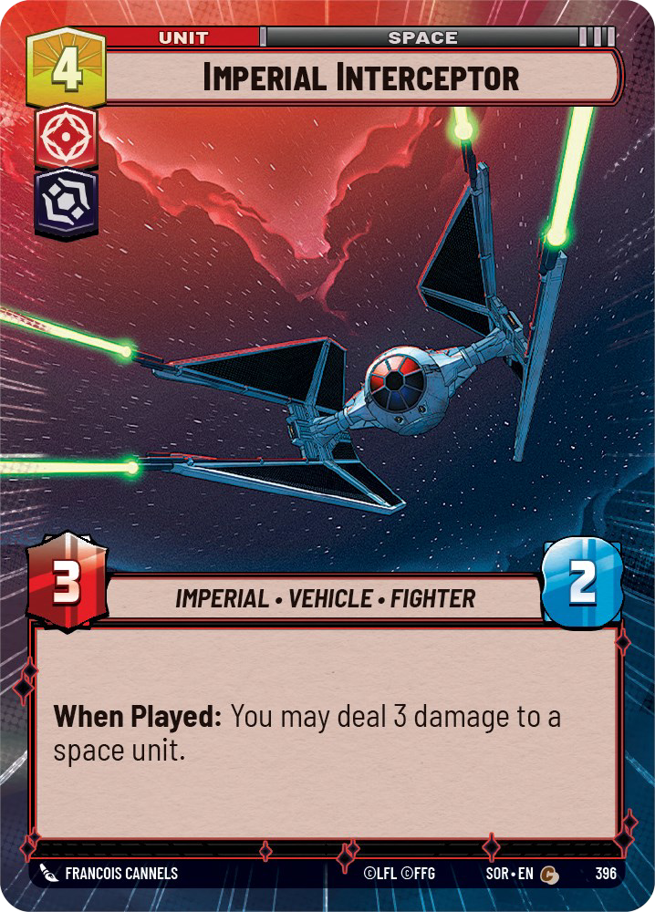 Imperial Interceptor - C 396/252 - Spark of Rebellion SOR - Star Wars Unlimited (Hyperspace Foil)