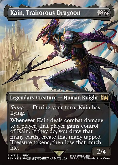 Kain, Traitorous Dragoon - Final Fantasy FIN - NM - 0316 R (Borderless Foil)
