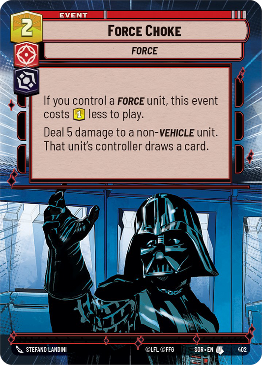 Force Choke - U 402/252 - Spark of Rebellion SOR - Star Wars Unlimited (Hyperspace)