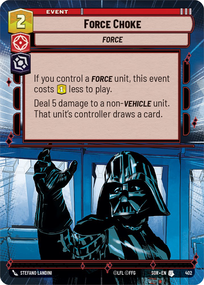 Force Choke - U 402/252 - Spark of Rebellion SOR - Star Wars Unlimited (Hyperspace Foil)