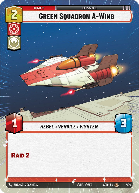 Green Squadron A-Wing - C 404/252 - Spark of Rebellion SOR - Star Wars Unlimited (Hyperspace)