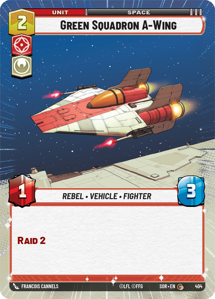 Green Squadron A-Wing - C 404/252 - Spark of Rebellion SOR - Star Wars Unlimited (Hyperspace Foil)