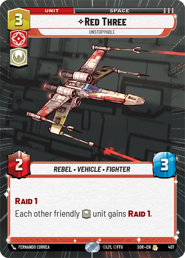 Red Three - R 407/252 - Spark of Rebellion SOR - Star Wars Unlimited (Hyperspace)