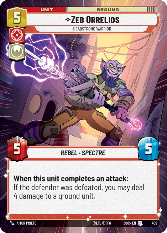 Zeb Orrelios - U 409/252 - Spark of Rebellion SOR - Star Wars Unlimited (Hyperspace Foil)