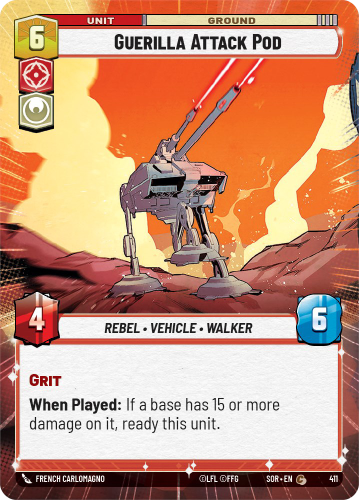 Guerilla Attack Pod - C 411/252 - Spark of Rebellion SOR - Star Wars Unlimited (Hyperspace Foil)