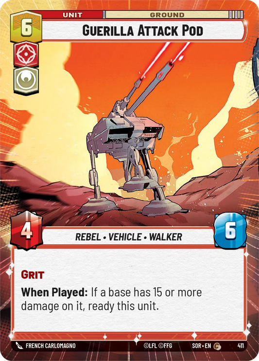 Guerilla Attack Pod - C 411/252 - Spark of Rebellion SOR - Star Wars Unlimited (Hyperspace Foil)