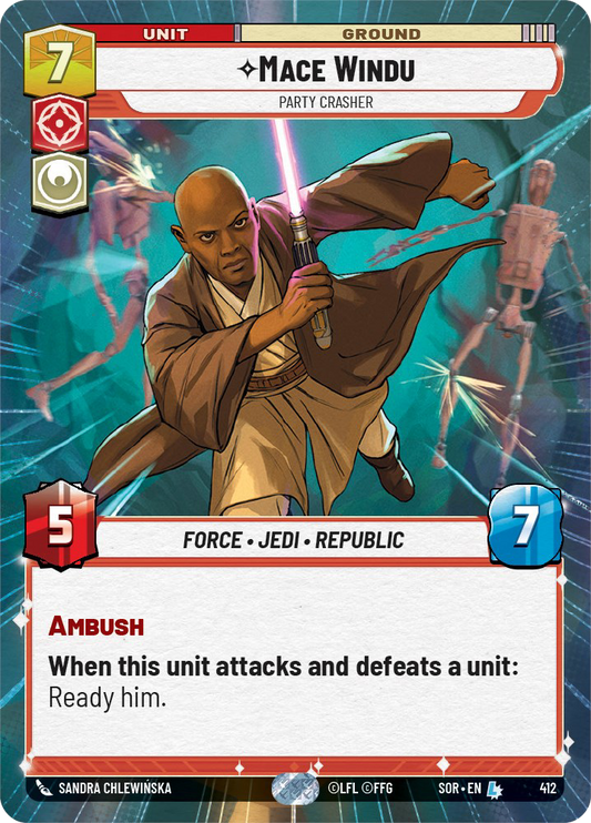 Mace Windu - L 412/252 - Spark of Rebellion SOR - Star Wars Unlimited (Hyperspace)