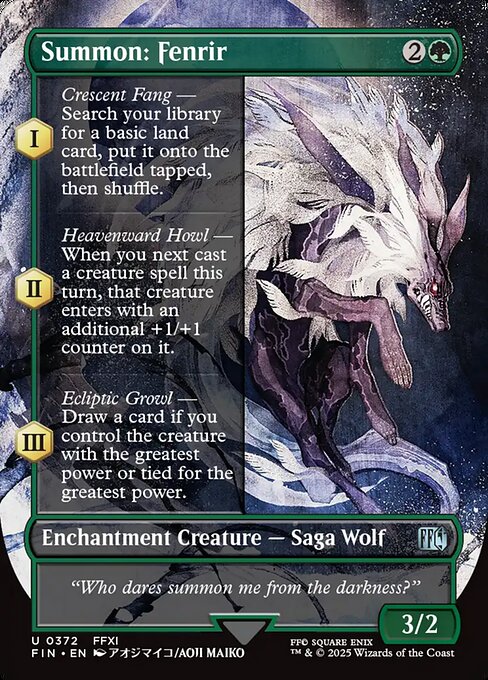 Summon: Fenrir - Final Fantasy FIN - NM - 0372 U (Borderless Foil)
