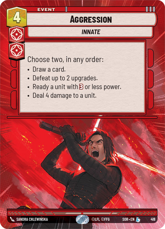 Aggression - L 418/252 - Spark of Rebellion SOR - Star Wars Unlimited (Hyperspace Foil)