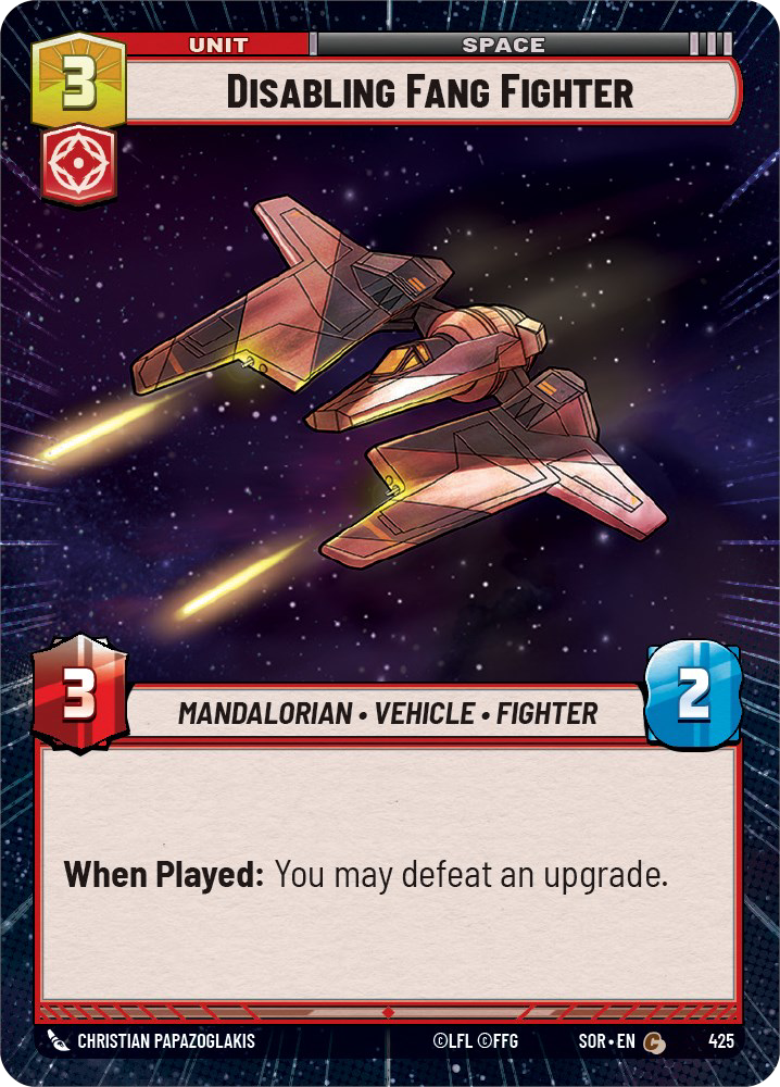 Disabling Fang Fighter - C 425/252 - Spark of Rebellion SOR - Star Wars Unlimited (Hyperspace)