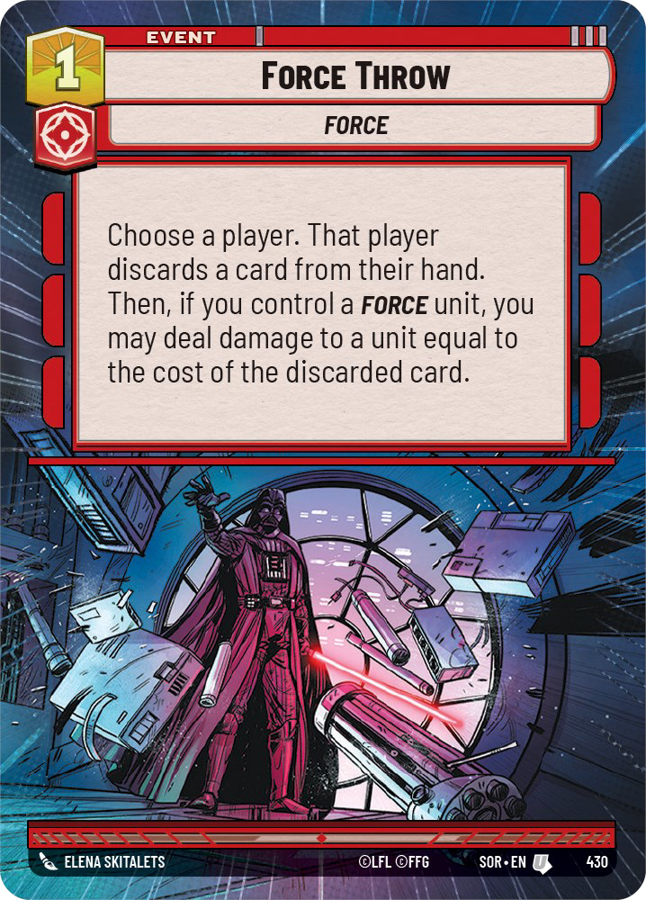 Force Throw - U 430/252 - Spark of Rebellion SOR - Star Wars Unlimited (Hyperspace)